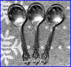 Vintage R&B Francis I Stlg Round Bowl Soup Spoons (Old/Pat. Date Marks), Set of 3