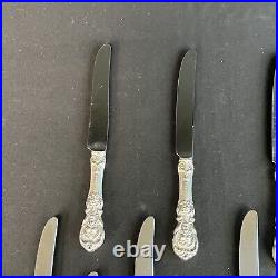 Vintage Reed & Barton Francis I Sterling Silver Mirrostele Dinner Knife Set Of 8