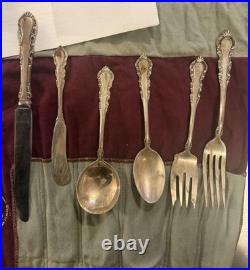 Vintage Reed & Barton Francis Sterling Silver Flatware 6pc Setting withCloth Pouch