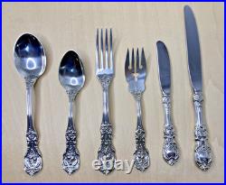 Vintage Reed & Barton Francis Sterling Silver Flatware 6pc Setting withCloth Pouch
