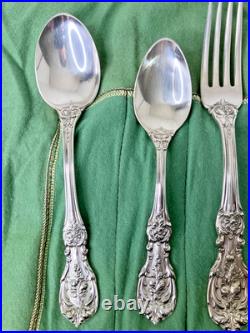 Vintage Reed & Barton Francis Sterling Silver Flatware 6pc Setting withCloth Pouch