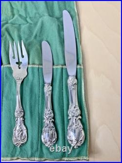 Vintage Reed & Barton Francis Sterling Silver Flatware 6pc Setting withCloth Pouch