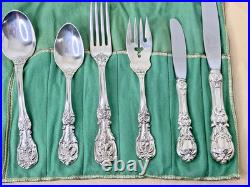 Vintage Reed & Barton Francis Sterling Silver Flatware 6pc Setting withCloth Pouch