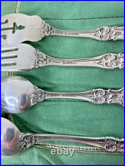 Vintage Reed & Barton Francis Sterling Silver Flatware 6pc Setting withCloth Pouch