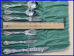 Vintage Reed & Barton Francis Sterling Silver Flatware 6pc Setting withCloth Pouch