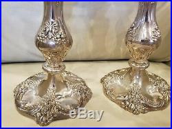 Vintage Reed & Barton KING FRANCIS 1630 Silver Plate 10 inch Candlesticks Pair