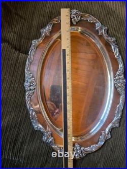 Vintage Reed & Barton King Francis 1676 Pattern 19 Silver Plate Oval Platter
