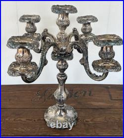 Vintage Reed & Barton King Francis 5-Light Silverplate Candelabra 1630 Rare