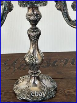 Vintage Reed & Barton King Francis 5-Light Silverplate Candelabra 1630 Rare