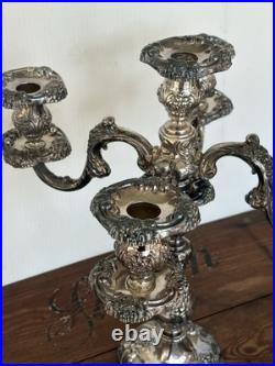 Vintage Reed & Barton King Francis 5-Light Silverplate Candelabra 1630 Rare