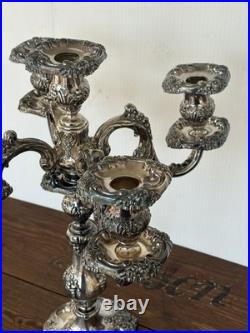 Vintage Reed & Barton King Francis 5-Light Silverplate Candelabra 1630 Rare