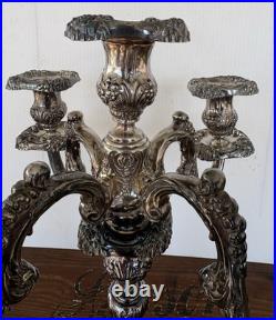 Vintage Reed & Barton King Francis 5-Light Silverplate Candelabra 1630 Rare