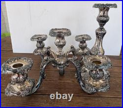 Vintage Reed & Barton King Francis 5-Light Silverplate Candelabra 1630 Rare