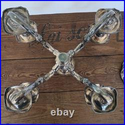 Vintage Reed & Barton King Francis 5-Light Silverplate Candelabra 1630 Rare