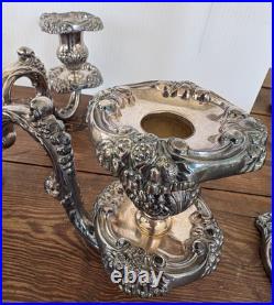 Vintage Reed & Barton King Francis 5-Light Silverplate Candelabra 1630 Rare