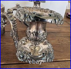 Vintage Reed & Barton King Francis 5-Light Silverplate Candelabra 1630 Rare