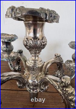 Vintage Reed & Barton King Francis 5-Light Silverplate Candelabra 1630 Rare
