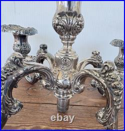 Vintage Reed & Barton King Francis 5-Light Silverplate Candelabra 1630 Rare
