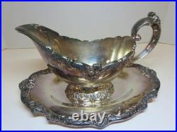 Vintage Reed Barton King Francis Gravy Boat & Underplate Silver plate 1673