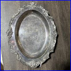 Vintage Reed and Barton King Francis 1680 Pattern 12 Silverplate Oval Platter