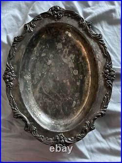 Vintage Reed and Barton King Francis 1680 Pattern 12 Silverplate Oval Platter