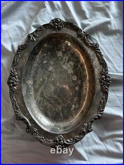 Vintage Reed and Barton King Francis 1680 Pattern 12 Silverplate Oval Platter