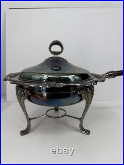 Vintage Reed and Barton King Francis Silver Plate Chafing Dish RARE