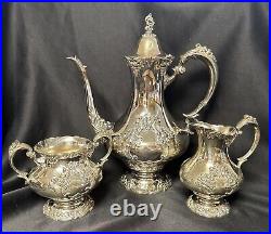 Vtg RARE King Francis by Reed & Barton Silverplate Coffee Service MCM 1975