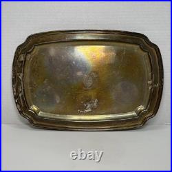 Vtg Reed & Barton Sir Francis Drake Silver Soldered Serving Tray Platter 14x9.5