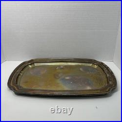 Vtg Reed & Barton Sir Francis Drake Silver Soldered Serving Tray Platter 14x9.5