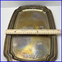Vtg Reed & Barton Sir Francis Drake Silver Soldered Serving Tray Platter 14x9.5