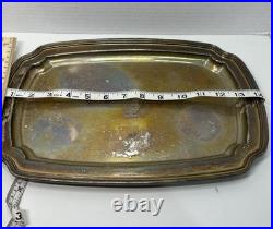 Vtg Reed & Barton Sir Francis Drake Silver Soldered Serving Tray Platter 14x9.5