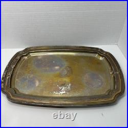 Vtg Reed & Barton Sir Francis Drake Silver Soldered Serving Tray Platter 14x9.5